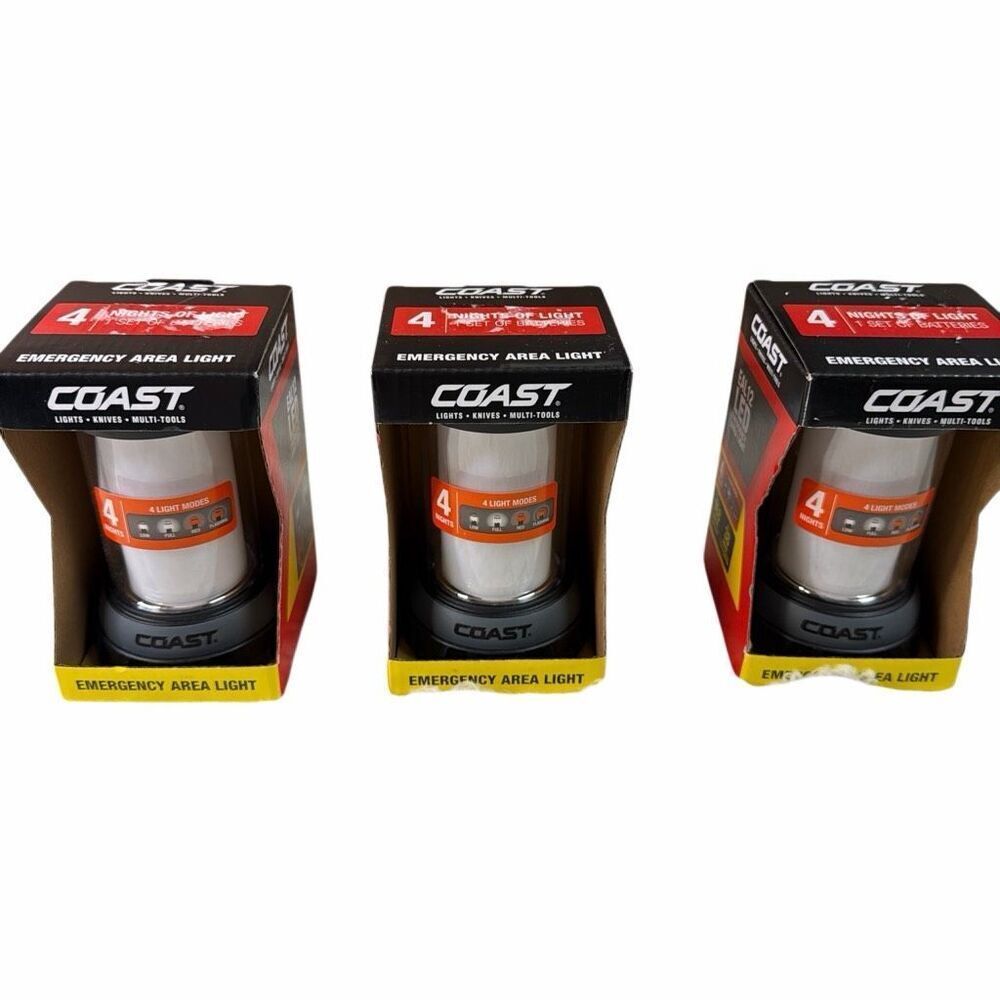 Coast EAL12 LED Emergency Area Light Lantern 4 Light Modes 20 Hour NIB Set of 3